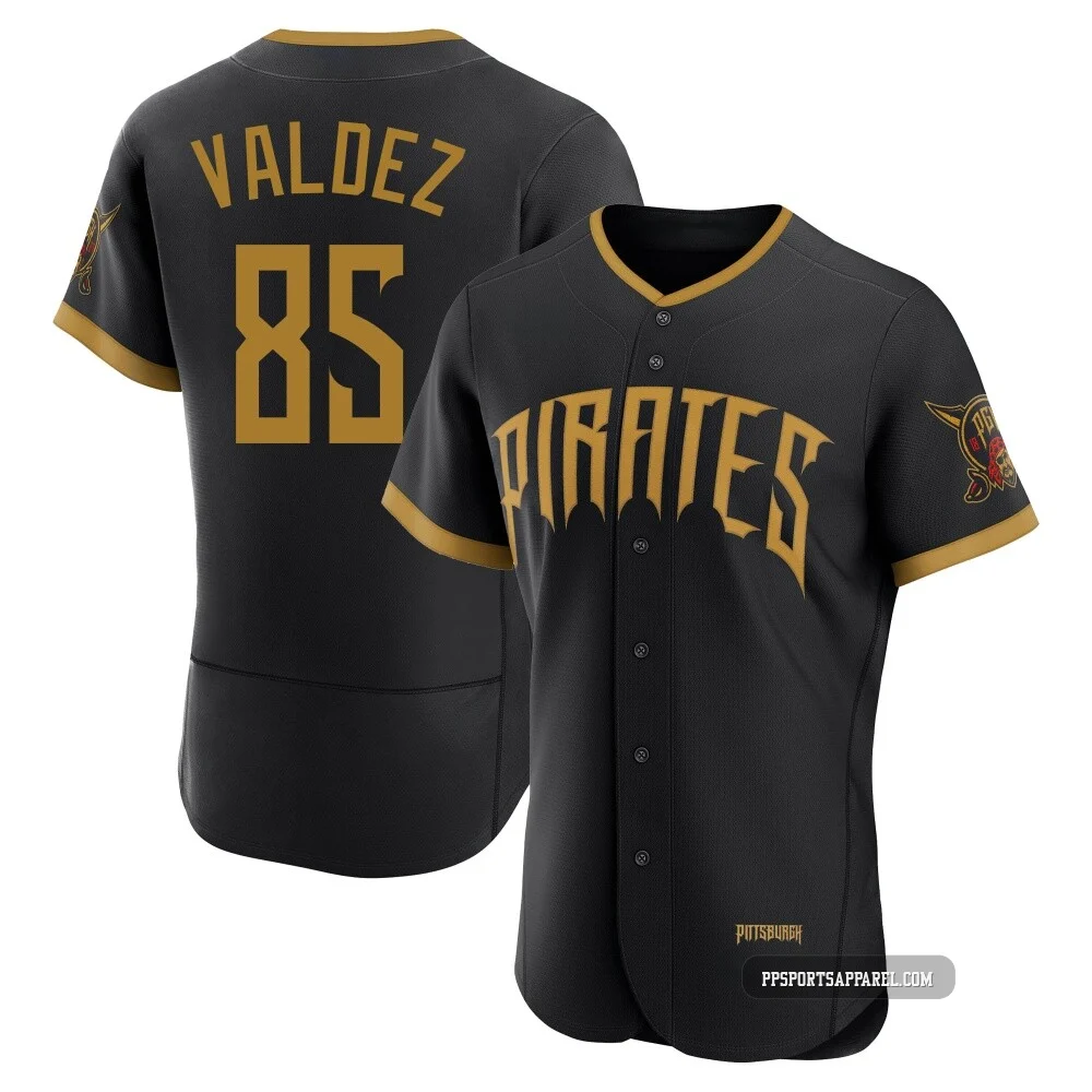 Men's Pittsburgh Pirates Esmerlyn Valdez ＃85 Black Authentic 2026 City Connect Stadium Jersey