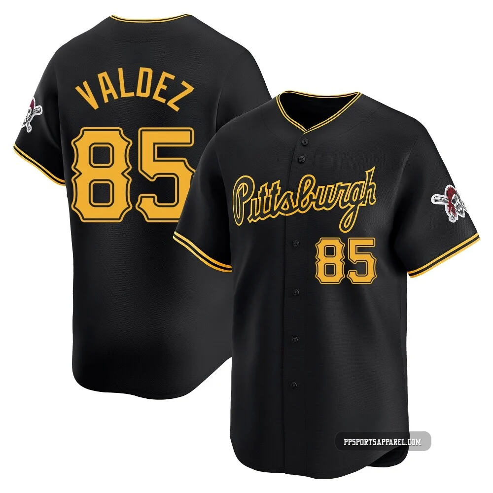 Men's Pittsburgh Pirates Esmerlyn Valdez ＃85 Black Limited Alternate Jersey