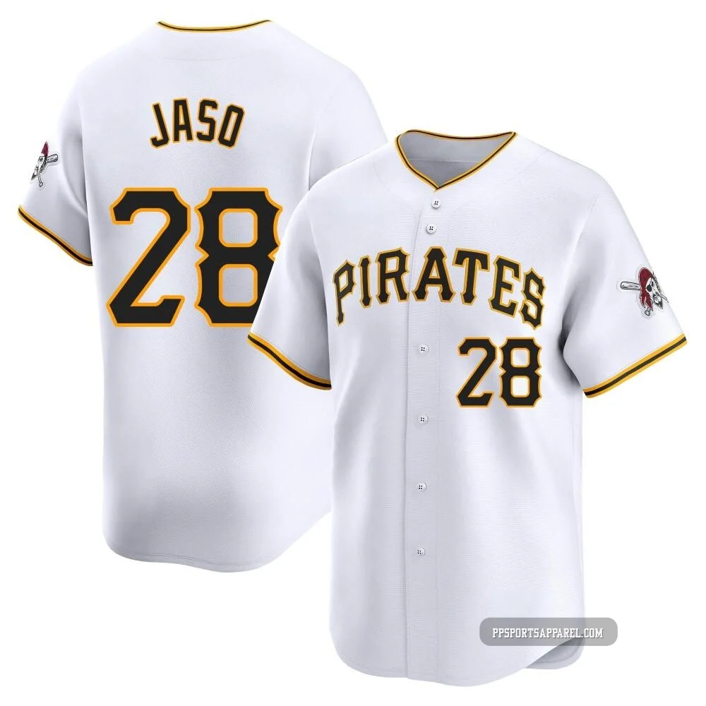 Men's Pittsburgh Pirates John Jaso ＃28 White Limited Home Jersey