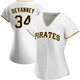 Women's Pittsburgh Pirates Cam Devanney ＃34 White Replica Home Jersey