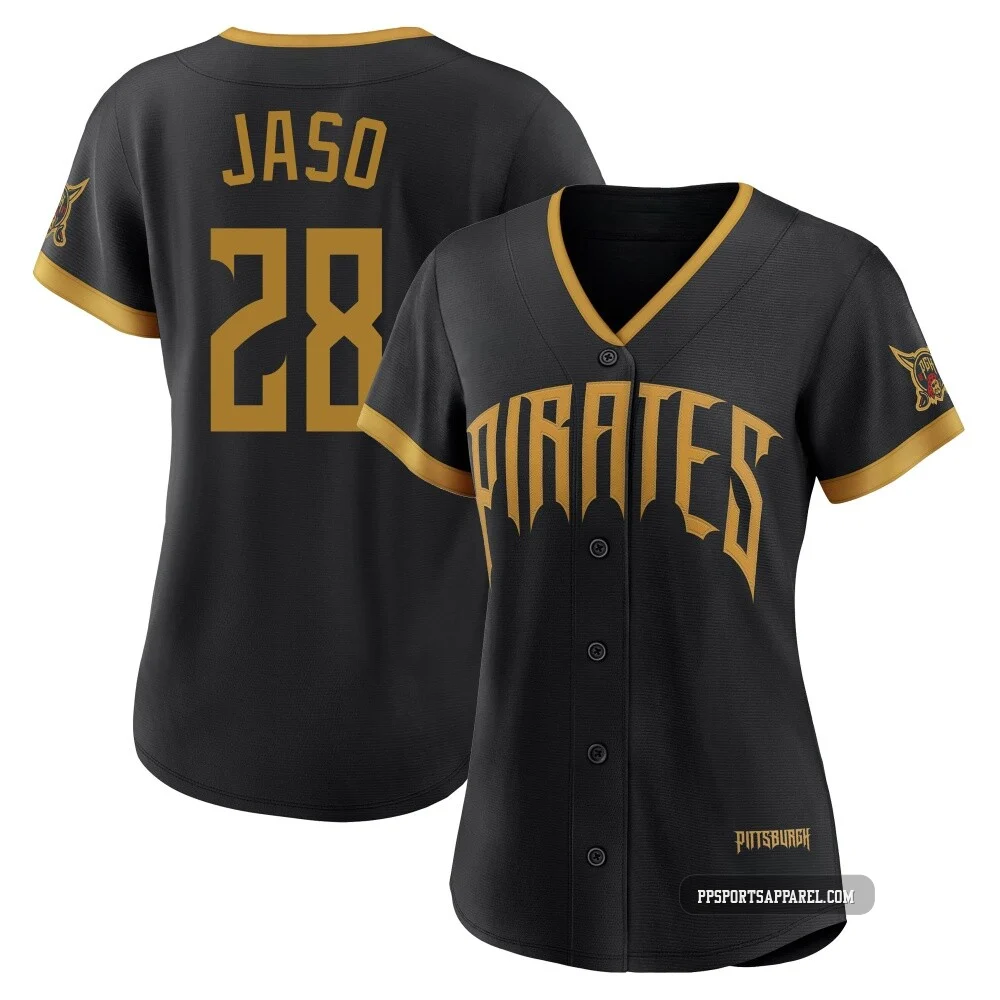 Women's Pittsburgh Pirates John Jaso ＃28 Black Limited 2026 City Connect Stadium Jersey
