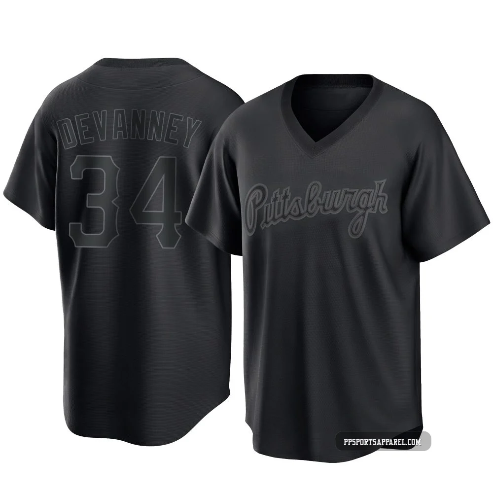Youth Pittsburgh Pirates Cam Devanney ＃34 Black Replica Pitch Fashion Jersey